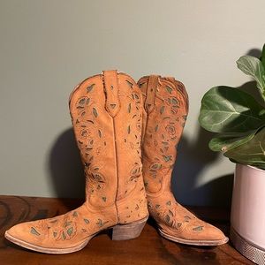 Turquoise Cut Out Cowgirl Boots